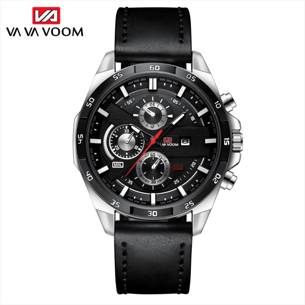 Jam Tangan Pria VAVAVOOM 216 Tahan Air Kulit Leather Anti Karat Premium Original (skmei_style.id)