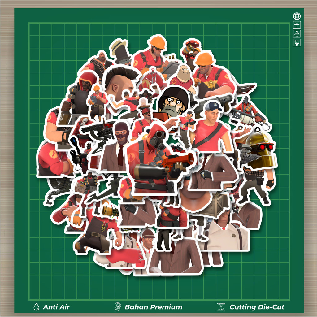 

HOT 50 PCS STIKER Stiker Game Series Team Fortres Character V4 Stiker Fashion Cars Decal Dingin Kartu Album Custom Vinyl Anti Air- Sticker Aesthetic Buku Journal Koper Casing HP Tablet Laptop Helm Motor Botol Minum