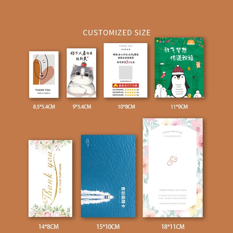 

Custom Cards Thank You Cards Custom Business Card Packaging For Small Businesses Wedding invitations Postcards Personalized logo