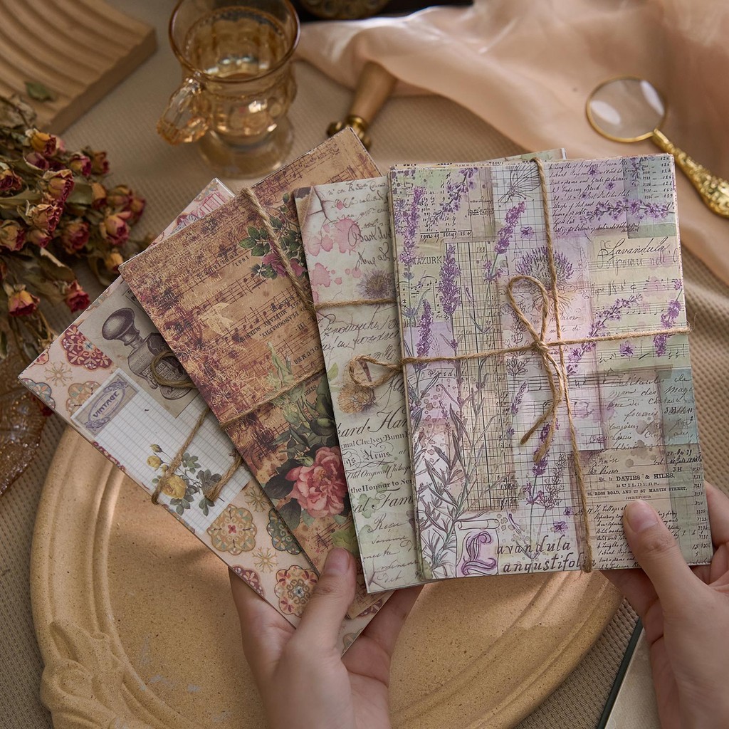 

JIANQI 30 Sheets Large size Vintage Dream Material Paper DIY Scrapbooking Materials Handmade Decorative Junk Journal Supplies