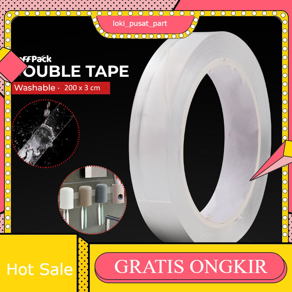 

Double Tape Perekat No Trace Adhesive Washable Sticker - J007