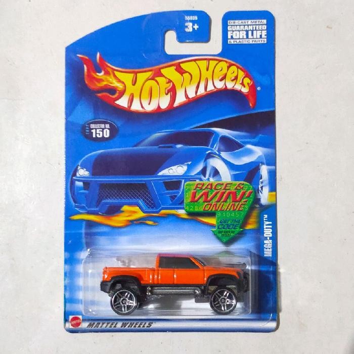 NEW.... Hotwheels Hot Wheels Mega Duty orange 2002 blue card base besi RAYS88.