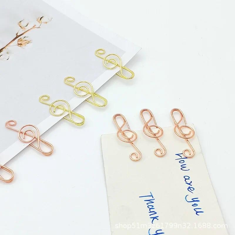 

20pcs/pack of Rose Gold Heart-shaped Note Creative Cartoon Paper Clips, Cute Office Supplies