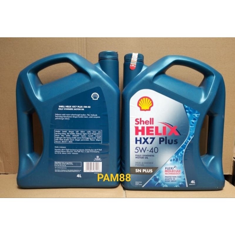 Oli Shell Helix HX7 Plus..4 Liter Biru...5 W - 40