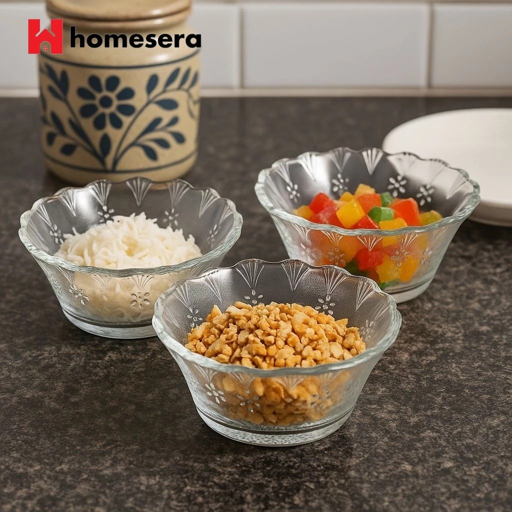 Mangkuk Kaca Bening Mini 6pcs | Mangkuk Sambal | Mangkuk Kaca Souvenir | Mangkuk Kecil Serbaguna | K