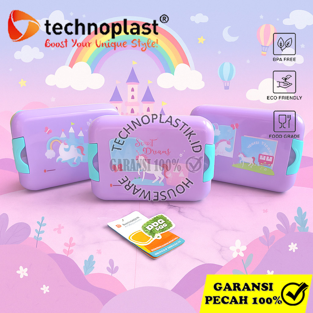 TECHNOPLAST Unicorn Dreams Sealware 750 Ml / Bekal Kotak Makan