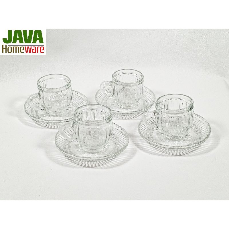 CANGKIR LEPEK ESPRESSO MINI CUP AND SAUCER | CANGKIR LEPEK KACA KOPI| GELAS LEPEK KACA KOPI TEH| CAN