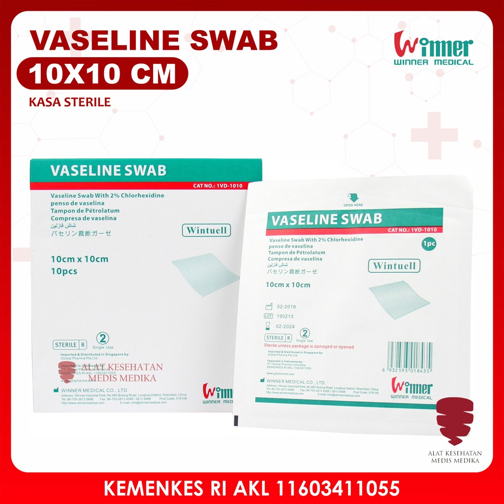 Vaselin swab 10 x 10 cm Kasa Luka Seperti Supratul Daryantul Box