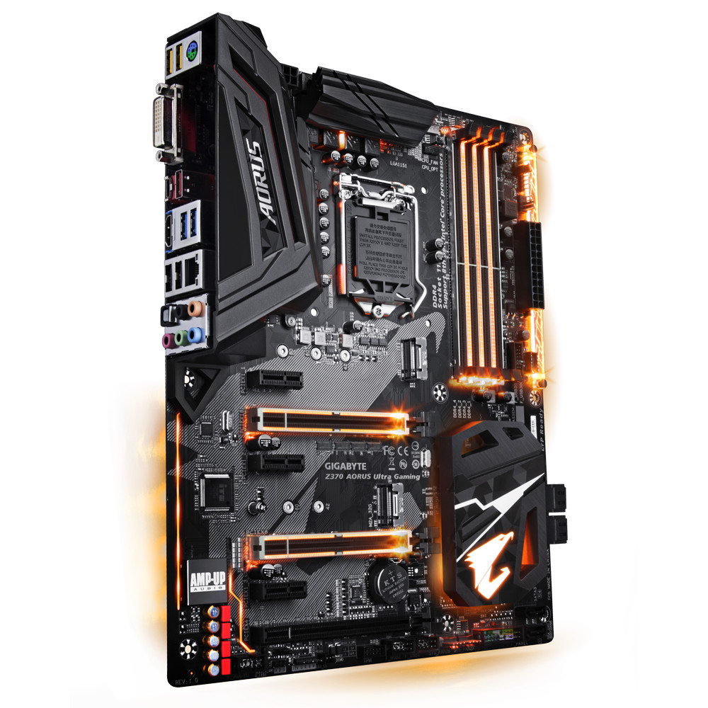 Used Gigabyte  Z370 AORUS ULTRA  2.0 Gaming  Motherboard With RGB Fusion With Intel LGA1151 ATX 2xM.
