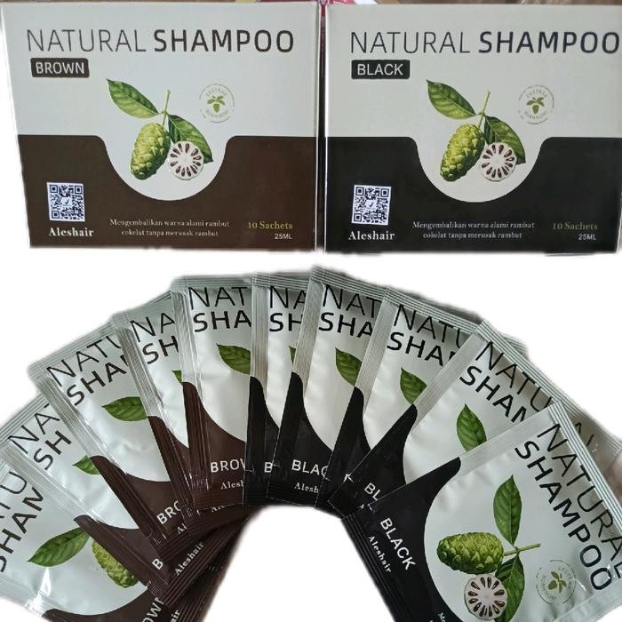 MIX Shampo uban dari aleshair, isi 5 sachet black 5 sachet brown, menutup uban dengan sempurna, meng