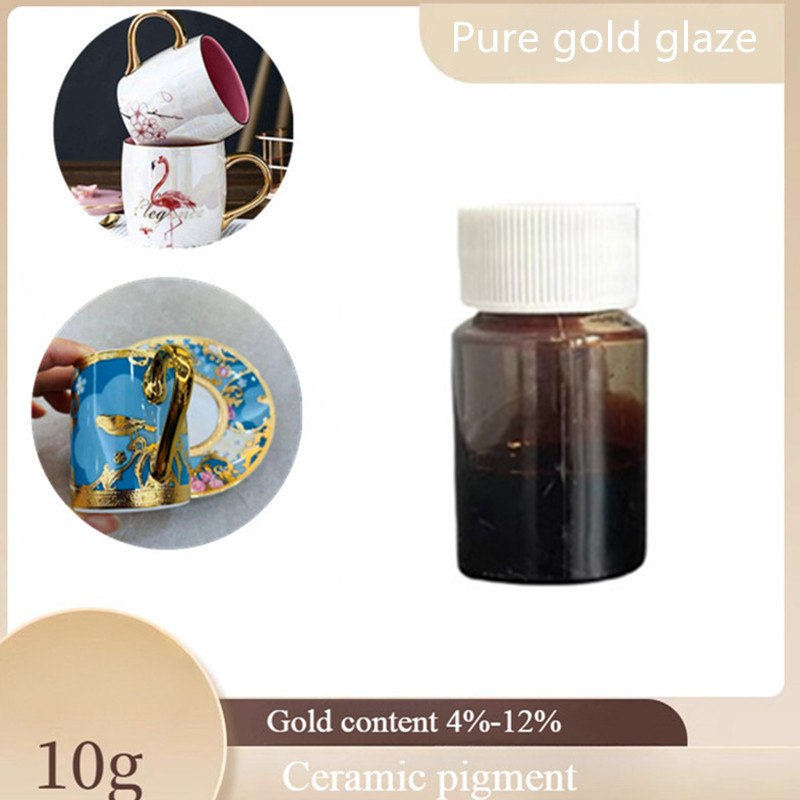 

10ml/Bottle Ceramic Gold Water 4%-12% Handmade DIY Glaze Porcelain Bottle Cup Plate Decorative Painting Paint Tracing Gold Edge