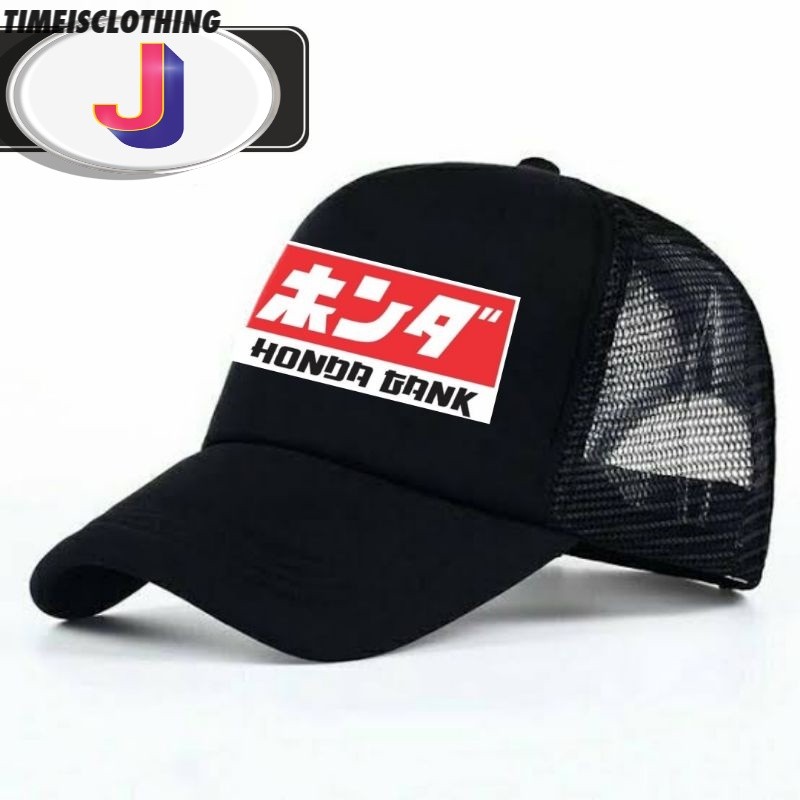 snapback Topi Trucker HONDA GANK jaring hitam baseball caps hitam  polos original geng Genk japan TI