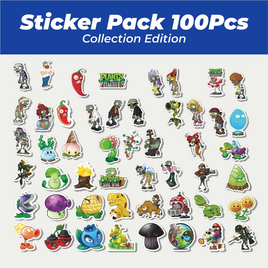 

Hot Stiker Game Series PLANT vs ZOMBIE Character Mix 7 Lucu Anti Air Stikers Berperekat Waterproof Sticker Decal Buat Motor Helm Buku Journal Koper Casing HP Laptop Botol Minum