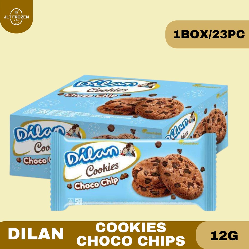 

Dilan Cookies Chocolate Chip 12g - 1BOX/23PC / Cookies Coklat