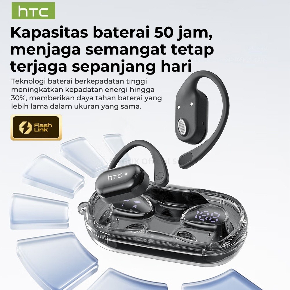 JAMIN MURAH HTC NE37 True Wireless Bluetooth Headset V6.0 OWS TWS Open Ear Earphone TWS Earhook Head