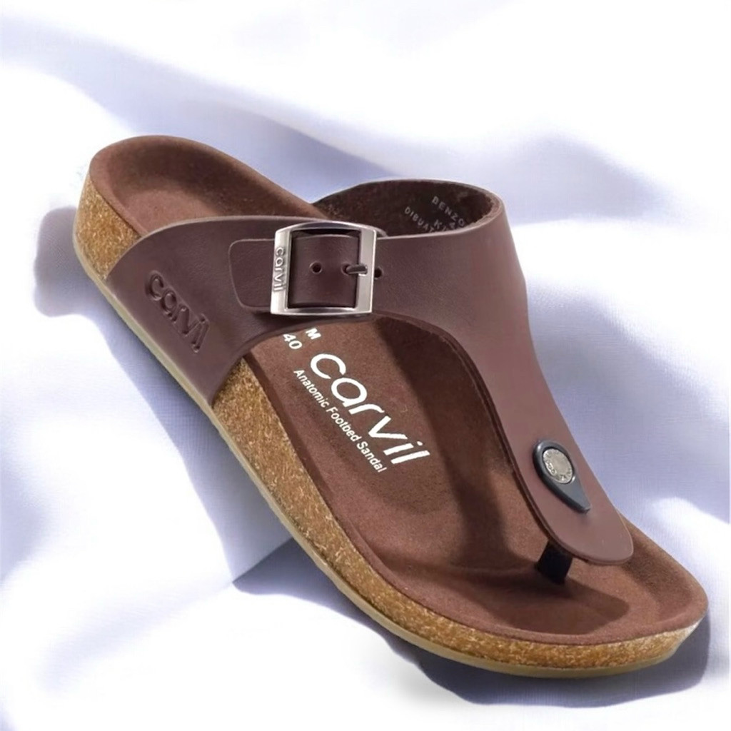 AXULE PROMO SPESIALSandal Pria Carvil kulit Terbaru / Sandal Kulit Pria / Sandal Jepit Pria / Sandal