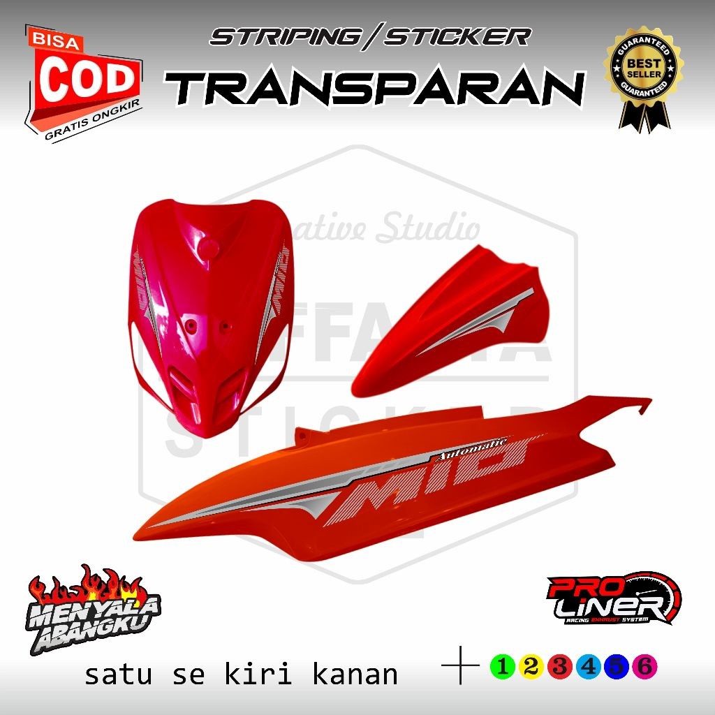 LIST STRIPING TRANSPARAN MIO SPORTY / Striping Transparan Mio Sporty