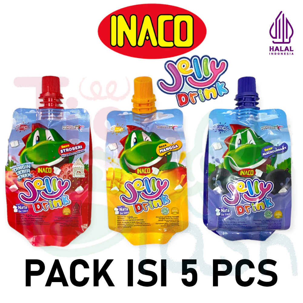 

[PACK ISI 5] Minuman Inaco Jelly Drink Rasa Blackcurrant Stroberi Mangga 120gr PAKET GROSIR