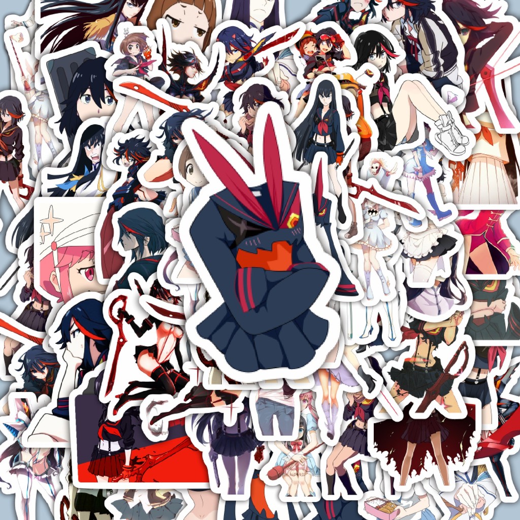 

100PCS Lucu Stiker Anime Series Kill La Kill Karakter Mix 1 Stiker Aesthetic Stiker Anti Air Stikers Berperekat Waterproof sticker decal buat Motor Helm Buku Journal Koper Casing HP Laptop Botol Minum Hadiah anak
