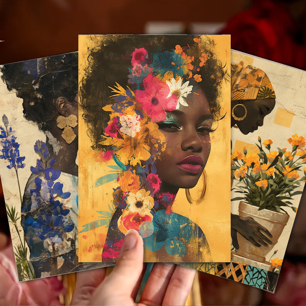

32pcs, Black Women Portrait Postcards, Feminine Charm, Birthday/Anniversary Gifts, Collectibles, Suitable for Gifting, Mailable.