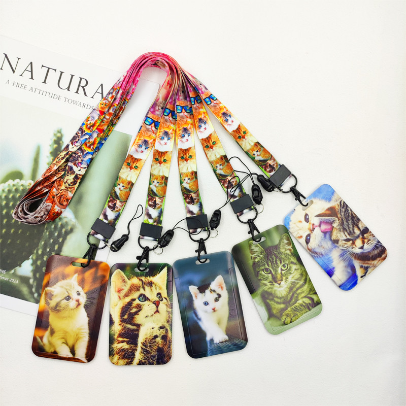 

Lovely Cat Name Badge Holder Lanyard Business Card Holder Hanging Neck Strap Boy ID Card Holder Door Card Case Small Gift