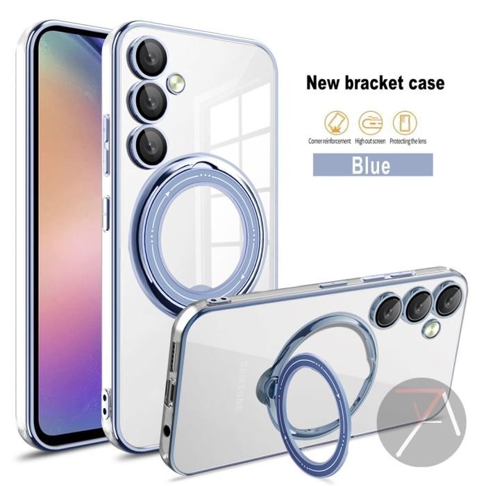 Case Samsung A54 / A52S 5G / A52 Magsafe Stand Ring Cover Casing AKOMO - Clear Hitam, A52S 5G / A52 