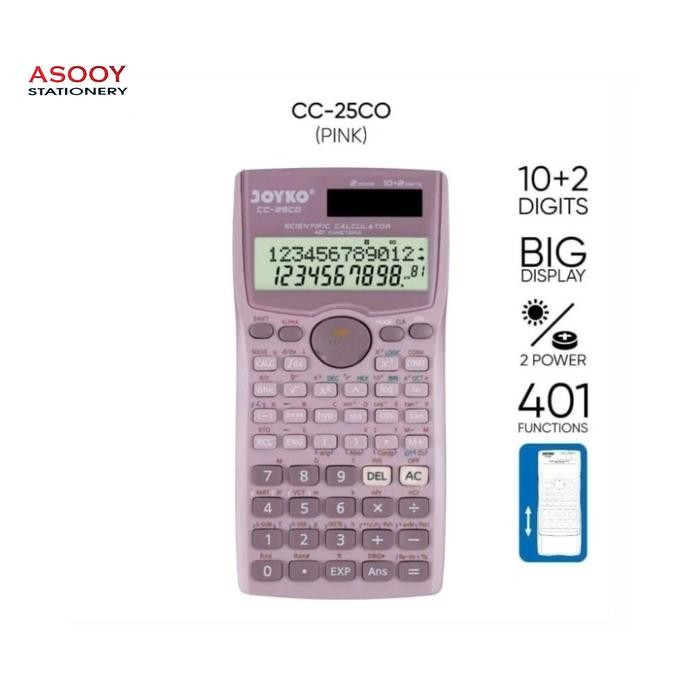 

⪩ PROMO⪨Limited Stok [kuyamol] calculator kalkulator Joyko CC-25CO scientific 401 functions - pink