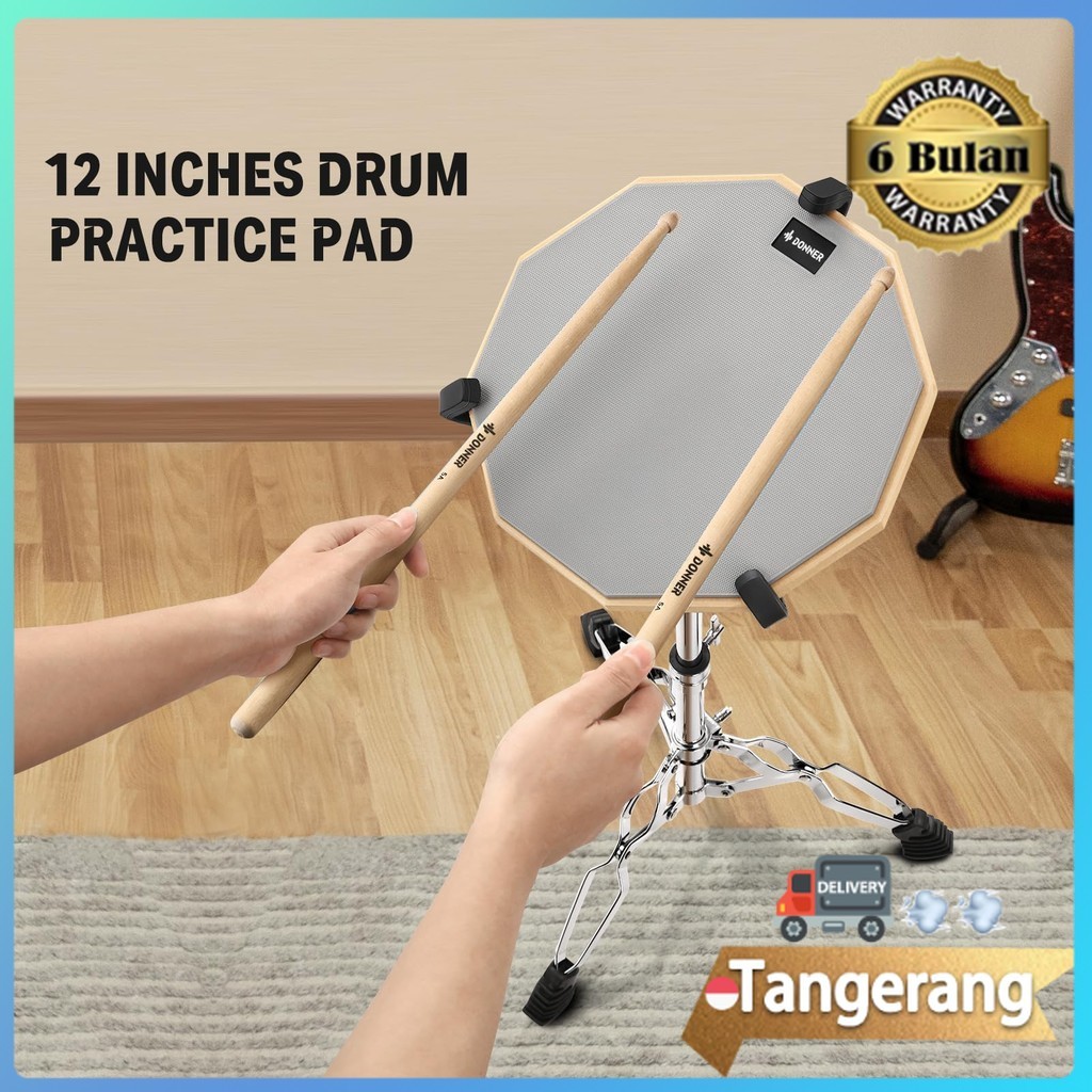Drum Pad 12 inch Practice Pad Drum Alat Latihan Drum