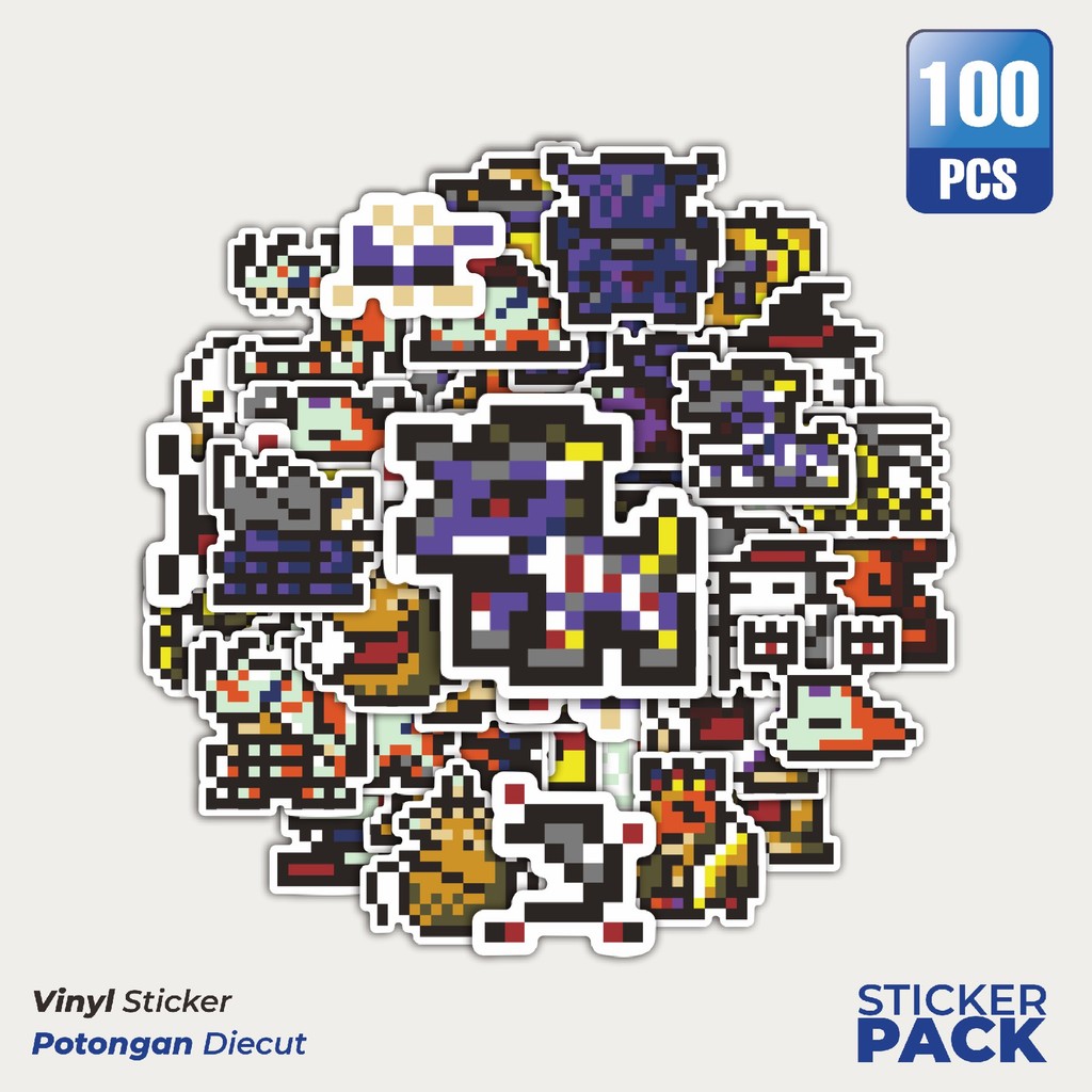 

Super Hemat! 100 PCS Stiker Pixel Digimon V4 Waterproof Aesthetic- Untuk Laptop, Motor, dan Helm - Paper Stationery Pack