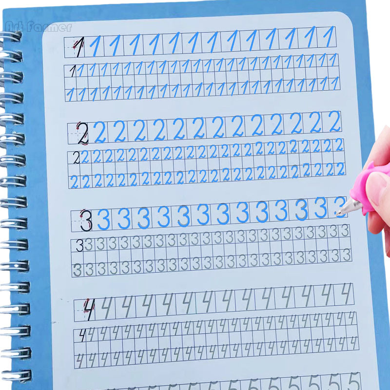 

New Reusable Learning Russian 3D Calligraphy Book Drawing Copybook Numbers Education for Kids Letter Practice Toy Gifts