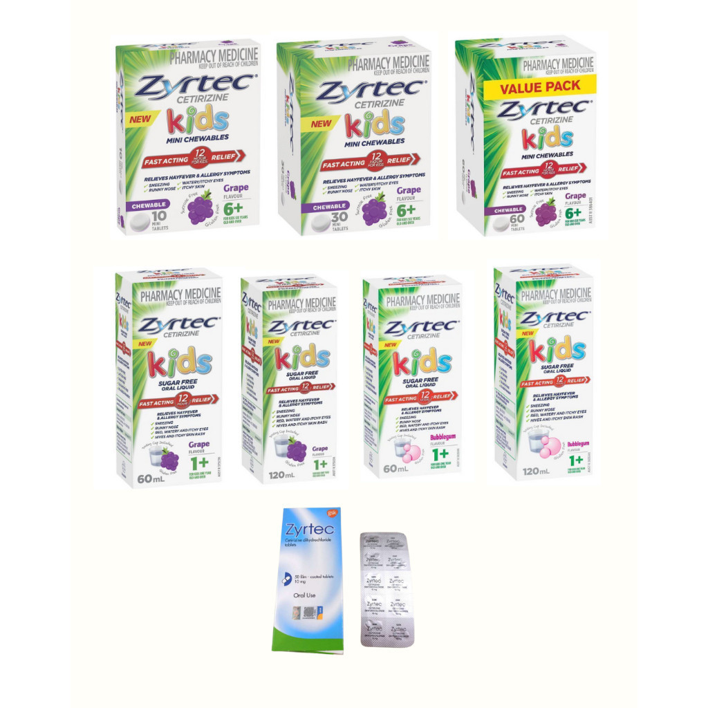 Zrytec kids grape oral liquid 60 ml/120ml hayfever allergy, zyrtec australia, obat alergi anak, obat