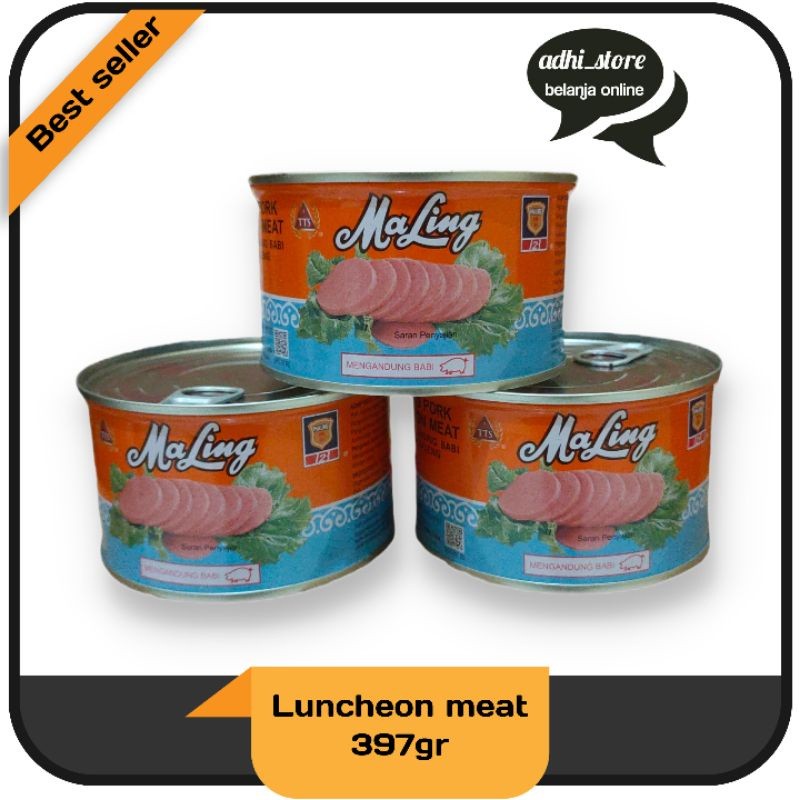 

Maling TTS Canned pork Luncheon Meat 397gr ( NON HALAL )