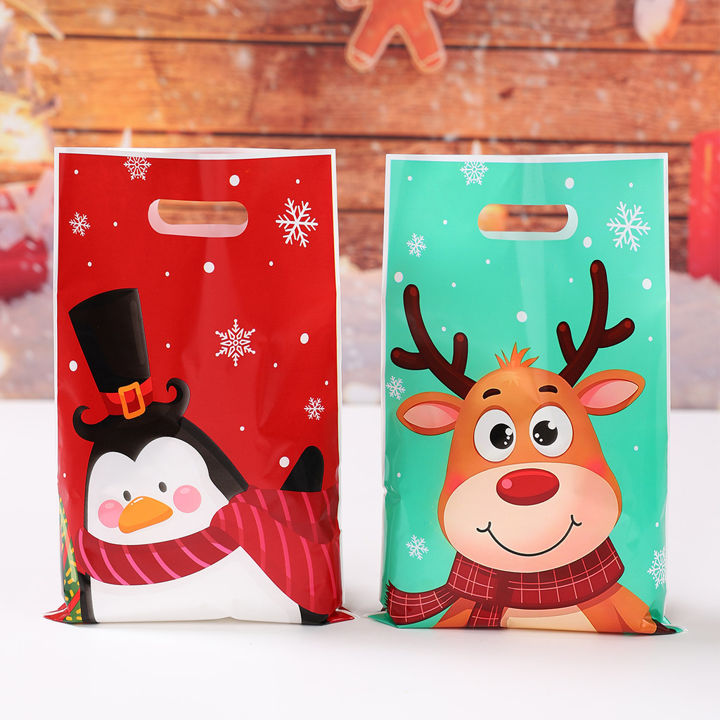 

10/25/50pcs Candy Bag Merry Decorations Santa Gift Bag Navidad Xmas Gift Bags Cristmas Cookies Packing Bag