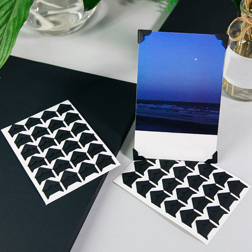 

24PCS Photo Album Corner Stickers Accessories DIY Vintage Corner Kraft Paper Stickers Scrapbook Self-Adhesive Home Decor