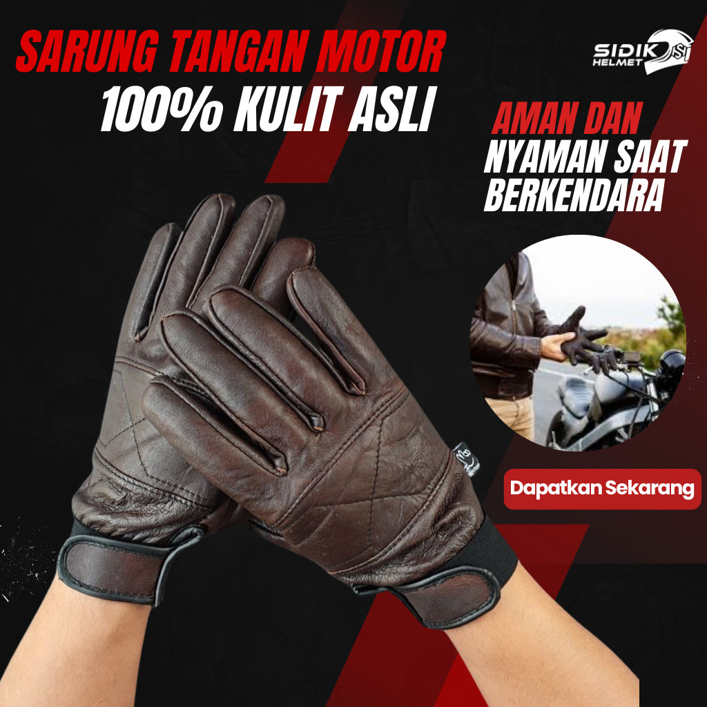 SARUNG TANGAN MOTOR 100% KULIT ASLI , SARUNG TANGAN PRIA, SARUNG TANGAN KULIT  DOMBA ASLI