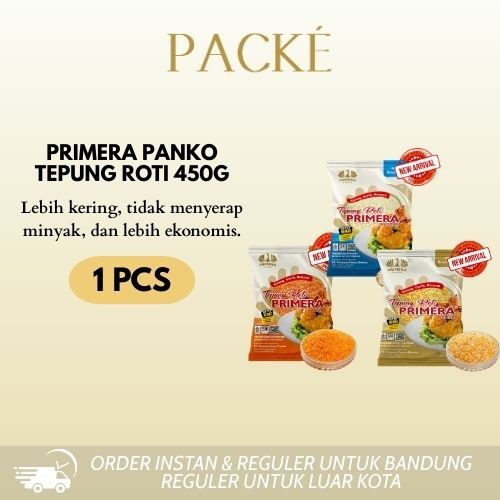 

Primera Panko Tepung Roti / Bread Crumbs / Tepung Panir Mix / White Kemasan 450g