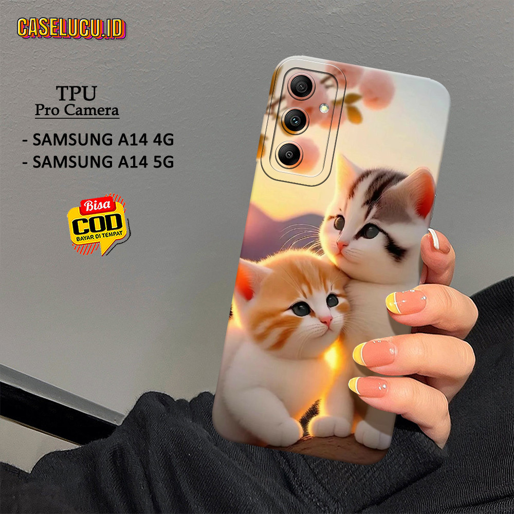 Casing Hp Samsung Galaxy A14 5G / A14 4G Terbaru - Fashion Case Kucing - Case Hp Samsung A14 5G / A1
