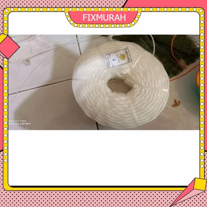 tali tambang plastik 4mm roll - Putih