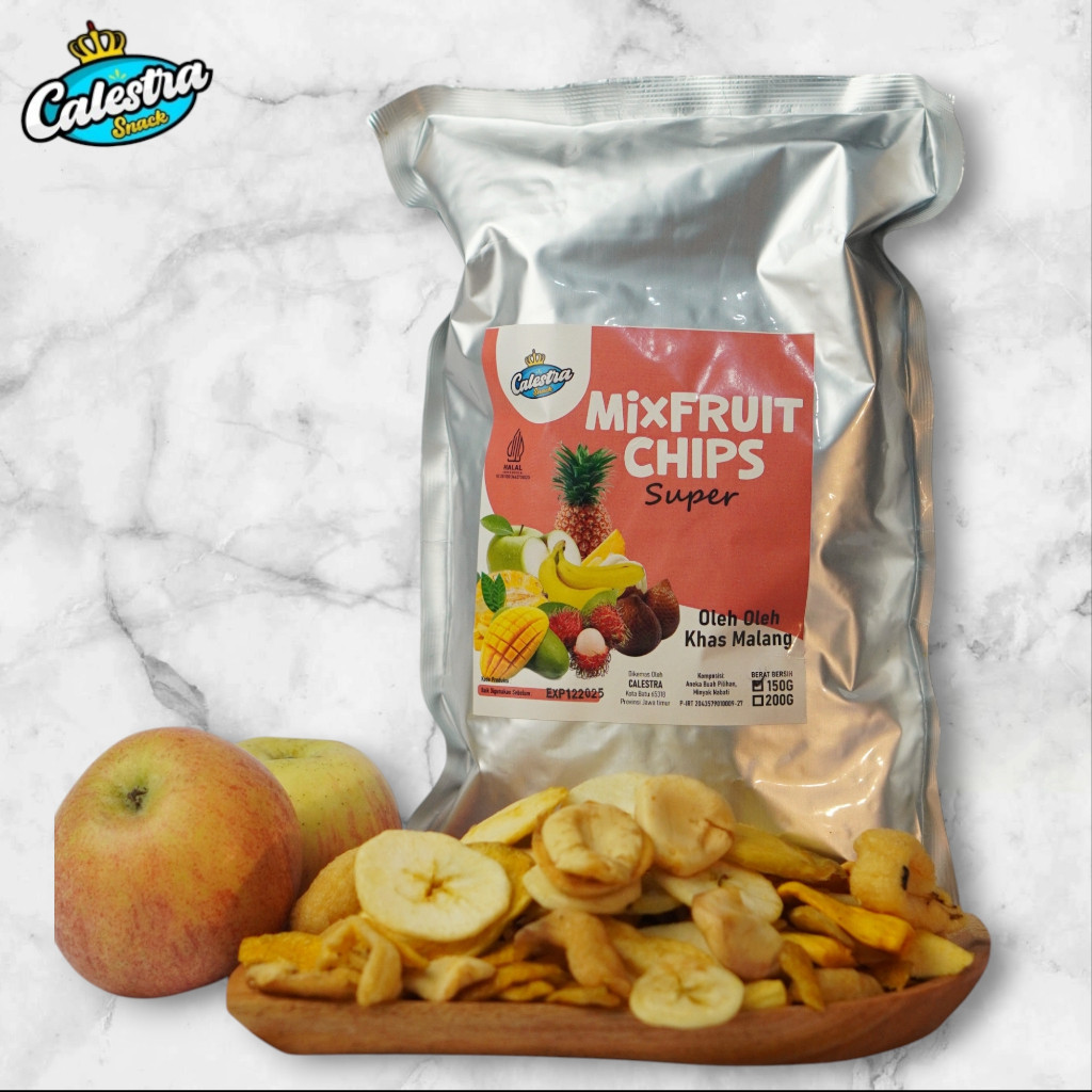 

Keripik Buah Mix Super 150GR Calestra Snack – Nangka, Pisang, Salak, Apel, Mangga/Nanas