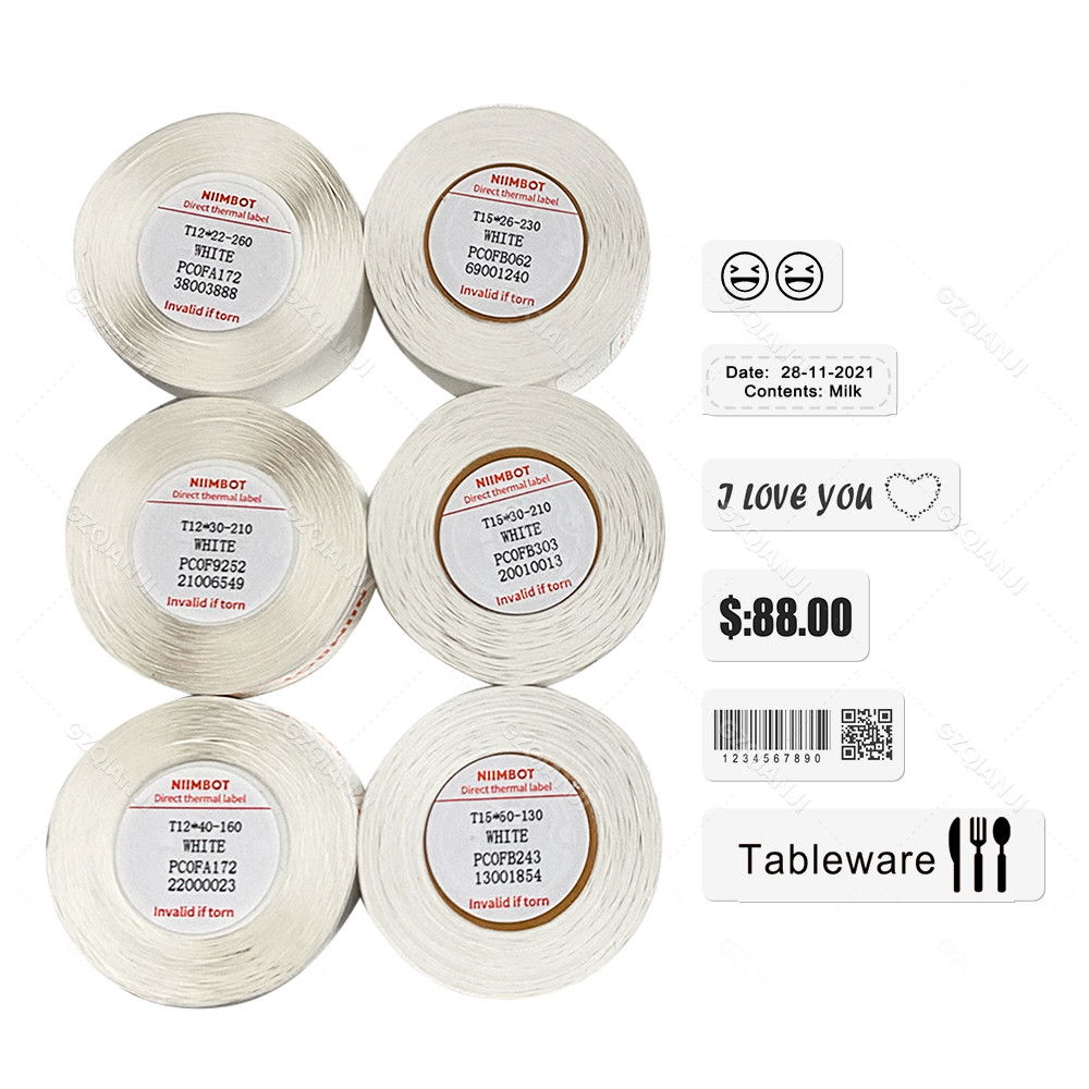

Niimbot D11 D110 D101 Label Printer Sticker Waterproof Anti-Oil Price Tape Scratch-Resistant Label Maker Adhesive Paper Rolls