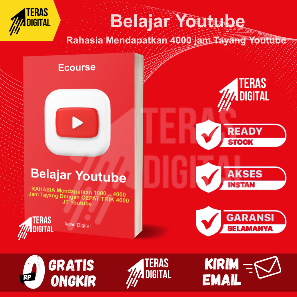 ECOURSE - BELAJAR YOUTUBE - RAHASIA Mendapatkan 1000… 4000 JAM TAYANG dengan CEPAT