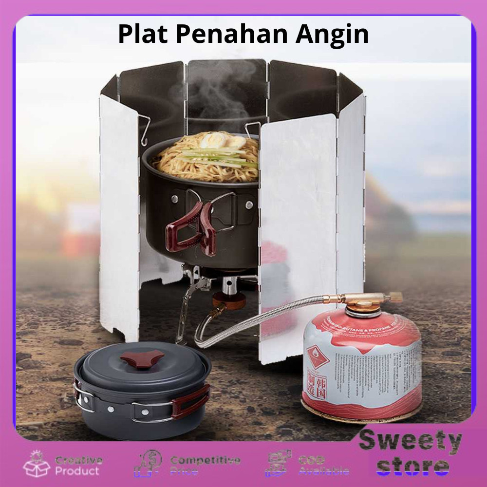 Penahan angin windscreen windshield kompor camping Penahan angin windshield kompor camping-COD