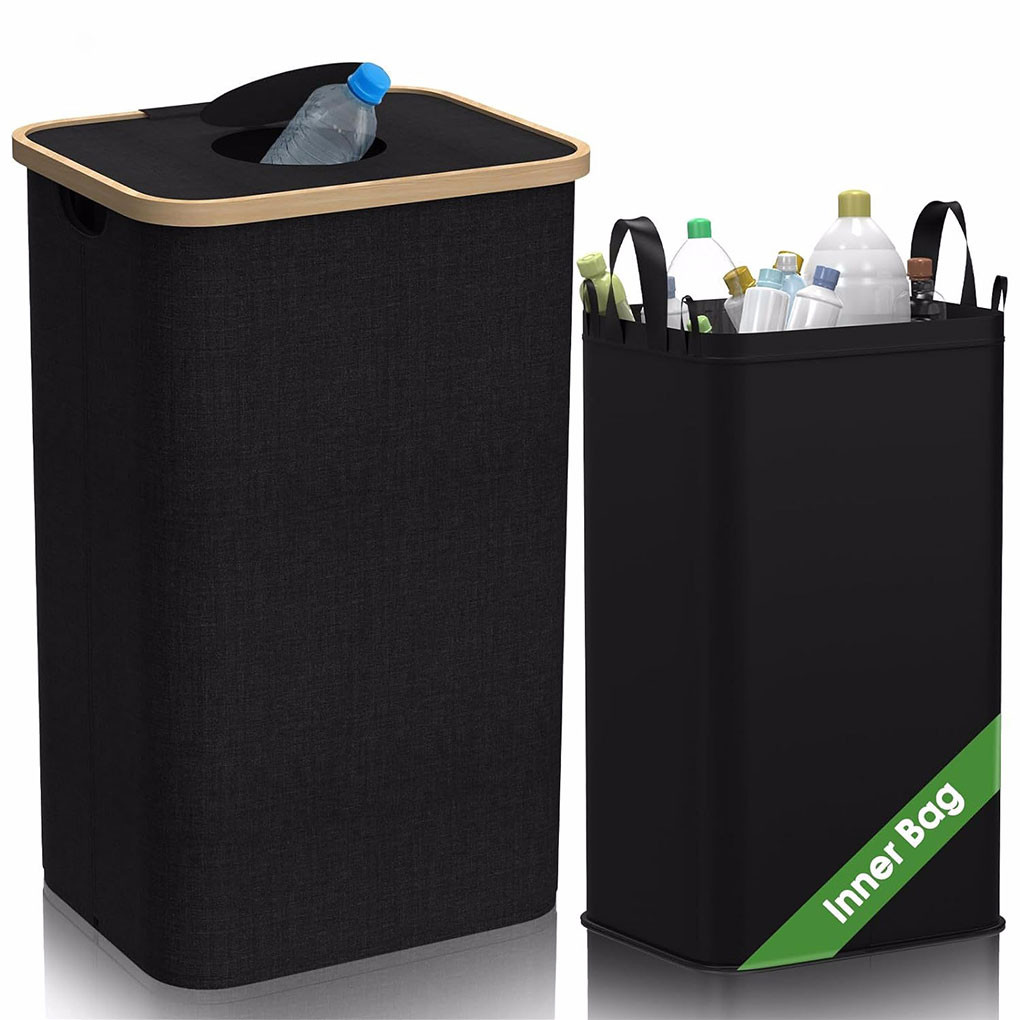 1 Set Kitchen Recycling Bin & Storage Bags Kitchen Recycle Bin 100L Large Capacity Bottle Recycle Bi