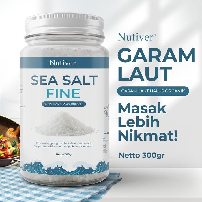 

PROMO! Nutiver | Sea Salt Fine | Garam Laut Halus | Garam Laut Halus Organik | Tanpa Yodium Tambahan Cocok Untuk Masakan 300 gram | Garam Laut