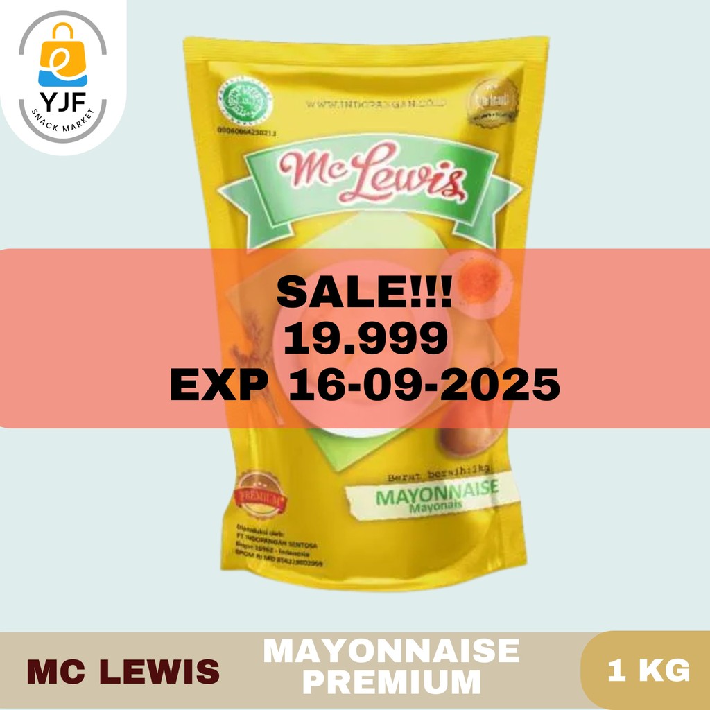 

[EXP 16-09-2025] Mc Lewis Mayonnaise Premium 1Kg / Saus Mayo / Mayonaise / Saos Mayones / Kemasan Premium