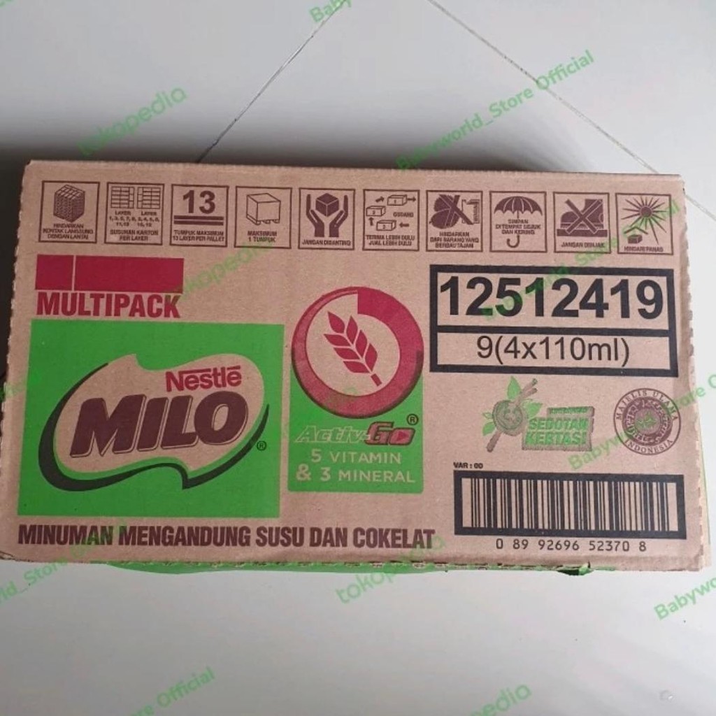

Milo Susu UHT Mini 110ml Rasa Coklat ( 1 dus isi 36 )