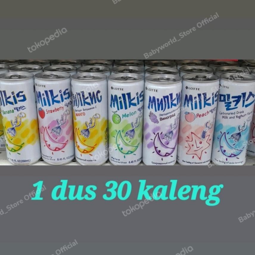 

Lotte Milkis Minuman Soda Import 250ml Per Dus Rasa Banana / Melon / Strawberry / Original / Grape / Peach / Mango
