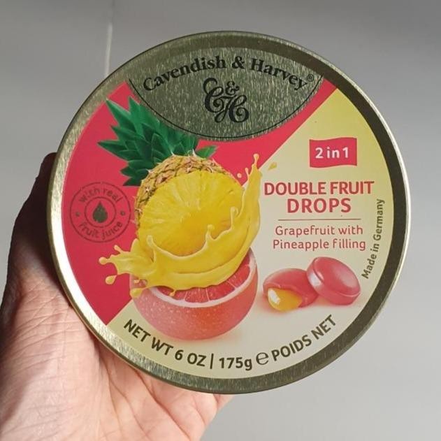 

CAVENDISH & HARVEY 2in1 Double Fruit Candy Permen Import Varian Grapefruit With Pineapple / Cherry With Lime / Blackcurrant WIth Apple / Lemon With Strawberry