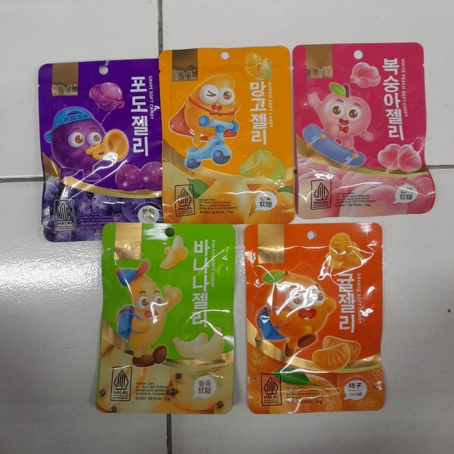 

TYL Soft Candy Permen Rasa ANGGUR GRAPE / MANGO MANGGA / WHITE PEACH / BANANA PISANG / ORANGE JERUK 20gr