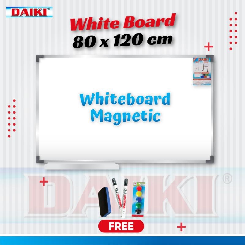 

NEW Papan tulis / Whiteboard DAIKI original magnetic Uk 80x120 Cm PREMIUM